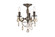 Rosalia 3 Light Pewter Flush Mount Golden Teak (Smoky) Royal Cut Crystal (758|9203F13PW-GT/RC)