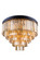 Sydney 17 Light Matte Black Flush Mount Golden Teak (Smoky) Royal Cut Crystal (758|1201F32MB-GT/RC)