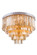 Sydney 17 Light Polished Nickel Flush Mount Golden Teak (Smoky) Royal Cut Crystal (758|1201F32PN-GT/RC)