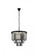 Sydney 9 light Matte Black Chandelier Silver Shade (Grey) Royal Cut Crystal (758|1231D20MB-SS/RC)