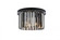 Sydney 3 light Matte Black Flush Mount Silver Shade (Grey) Royal Cut Crystal (758|1238F16MB-SS/RC)