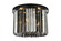 Sydney 6 light Matte Black Flush Mount Silver Shade (Grey) Royal Cut Crystal (758|1238F20MB-SS/RC)