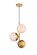 Eclipse 3 Lights Brass Pendant with Frosted White Glass (758|LD6126BR)