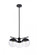 Eclipse 3 Lights Black Pendant With Clear Glass (758|LD6129BK)