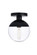 Eclipse 1 Light Black Flush Mount with Clear Glass (758|LD6051BK)