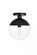 Eclipse 1 Light Black Flush Mount With Clear Glass (758|LD6063BK)