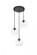 Baxter 3 Lights Black Pendant With Clear Glass (758|LD2208BK)