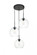 Baxter 3 Lights Black Pendant With Clear Glass (758|LD2214BK)