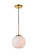 Baxter 1 Light Brass Pendant with Frosted White Glass (758|LD2207BR)