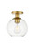 Baxter 1 Light Brass Flush Mount with Clear Glass (758|LD2204BR)