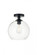 Baxter 1 Light Black Flush Mount With Clear Glass (758|LD2210BK)