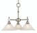 3-Light Brushed Nickel Taylor Dinette Chandelier (84|2439 BN/WH)