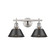 Yep by Golden Lighting Orwell 2-light Vanity in Pewter and Matte Black shade (36|3306-BA2 PW-BLK)