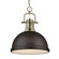 Yep by Golden Lighting Duncan 1-light 14in Chain Hung Pendant in Aged Brass and Rubbed Bronze shade (36|3602-L AB-RBZ)