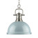 Yep by Golden Lighting Duncan 1-light 14in Chain Hung Pendant in Pewter and Seafoam shade (36|3602-L PW-SF)