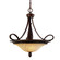 Wry Lighting Torbellino 3-light Pendant in Cordoban Bronze and Remolino Glass (36|8106-3P CDB)