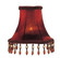 Red Silk Bell Clip Shade with Amber Beads (108|S158)