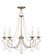 5 Light Antique Silver Leaf Chandelier (108|6515-73)