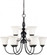 Dupont - 9 Light 2 Tier Chandelier with Satin White Glass - Dark Chocolate Bronze Finish (81|60/1843)