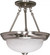 2 Light; 11 in.; Semi-Flush; Alabaster Glass; Brushed Nickel Finish (81|60/200)