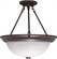 3 Light; 15 in.; Semi-Flush; Alabaster Glass; Old Bronze Finish (81|60/210)