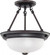 2 Light; 11 in.; Semi-Flush with Frosted White Glass; Mahogany Bronze Finish (81|60/3148)