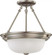 2 Light; 13 in.; Semi-Flush with Frosted White Glass; Brushed Nickel Finish (81|60/3245)
