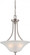 Surrey; 3 Light; Pendant Fixture with Frosted Glass; Brushed Nickel Finish (81|60/4147)