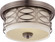 Harlow - 2 Light Flush Dome with Khaki Fabric Shade - Hazel Bronze Finish (81|60/4727)