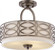Harlow - 3 Light Semi Flush with Khaki Fabric Shade - Hazel Bronze Finish (81|60/4729)