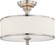 Candice - 3 Light Semi Flush with Pleated White Shade - Brushed Nickel Finish (81|60/4737)