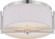 Gemini; 2 Light; Flush Dome Fixture with Slate Gray Fabric Shade; Brushed Nickel Finish (81|60/4761)
