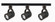 3 Light - MR16 - Round Back Track Kit - 4 foot Track - Line Voltage - Black (81|TK349)