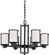 Odeon - 6 Light (convertible upwithdown) Chandelier with Satin White Glass - Aged Bronze Finish (81|60/2975)