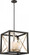 Boxer - 4 Light Pendant with Satin White Glass - Matte Black Finish with Antique Silver Accents (81|60/6134)
