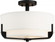 Frankie - 3 Light Semi Flush with Cream Fabric Shade & Frosted Diffuser - Aged Bronze Finish (81|60/6545)