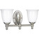 Victorian Collection Two-Light Brushed Nickel White Opal Glass Farmhouse Bath Vanity Light (149|P3028-09)