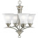 Trinity Collection Four-Light Brushed Nickel Etched Glass Traditional Chandelier Light (149|P4326-09)