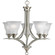 Trinity Collection Five-Light Brushed Nickel Etched Glass Traditional Chandelier Light (149|P4328-09)