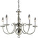 Americana Collection Five-Light Brushed Nickel White Candle Traditional Chandelier Light (149|P4346-09)