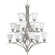 Trinity Collection Fifteen-Light Brushed Nickel Etched Glass Traditional Chandelier Light (149|P4365-09)