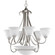 Torino Collection Six-Light Brushed Nickel Etched Glass Transitional Chandelier Light (149|P4417-09)