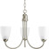 Gather Collection Three-Light Brushed Nickel Etched Glass Traditional Chandelier Light (149|P4440-09)