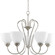 Heart Collection Five-Light Brushed Nickel Etched Glass Farmhouse Chandelier Light (149|P4666-09)