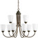 Gather Collection Nine-Light Antique Bronze Etched Glass Traditional Chandelier Light (149|P4627-20)
