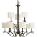 Inspire Collection Nine-Light Antique Bronze Off-White Linen Shade Traditional Chandelier Light (149|P4638-20)