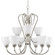 Heart Collection Nine-Light Brushed Nickel Etched Glass Farmhouse Chandelier Light (149|P4668-09)