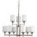 Alexa Collection Nine-Light Brushed Nickel Etched Linen With Clear Edge Glass Modern Chandelier Ligh (149|P4626-09)