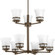 Cascadia Collection Nine-Light Antique Bronze Etched Glass Coastal Chandelier Light (149|P4614-20)
