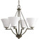 Bravo Collection Four-Light Antique Bronze Etched Glass Modern Chandelier Light (149|P4622-20W)